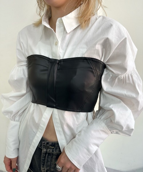 WHO'S WHO gallery（フーズフーギャラリー）の「ウェーブベアトップ（チューブトップ・レディース・ブラック/ベージュ/シルバー/ブラック系その他・FREE）」の3枚目の写真