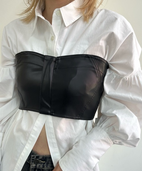 WHO'S WHO gallery（フーズフーギャラリー）の「ウェーブベアトップ（チューブトップ・レディース・ブラック/ベージュ/シルバー/ブラック系その他・FREE）」の11枚目の写真