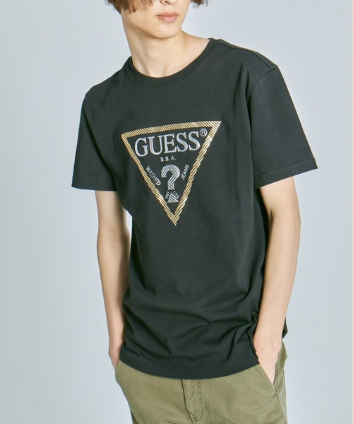 Guess(ゲス)の「【GUESS】ゲス Gold Triangle Logo Tee ロゴTシャツ(Tシャツ/カットソー・レディース・ホワイト/グレー/ブラック・M/L/XL)」の9枚目の写真