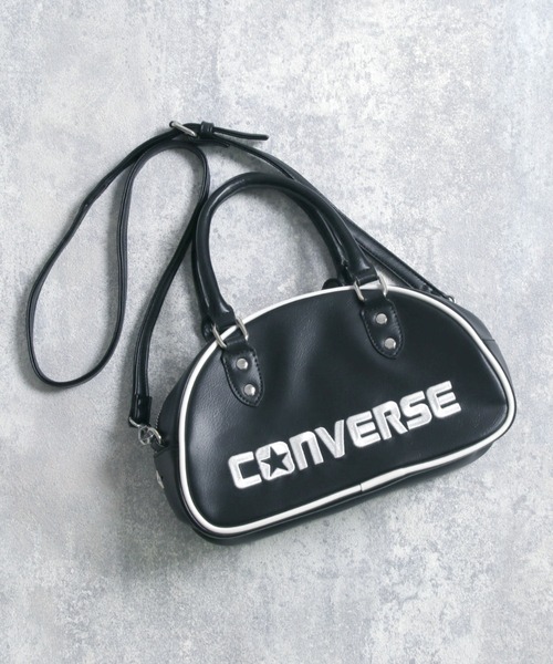 CONVERSE（コンバース）の「【CONVERSE/コンバース】round hand bagラウンド ボストン ハンドバッグ（ハンドバッグ・レディース・ブラック/オフホワイト・FREE）」の2枚目の写真