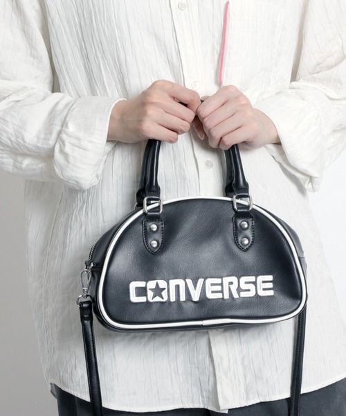 CONVERSE（コンバース）の「【CONVERSE/コンバース】round hand bagラウンド ボストン ハンドバッグ（ハンドバッグ・レディース・ブラック/オフホワイト・FREE）」の9枚目の写真
