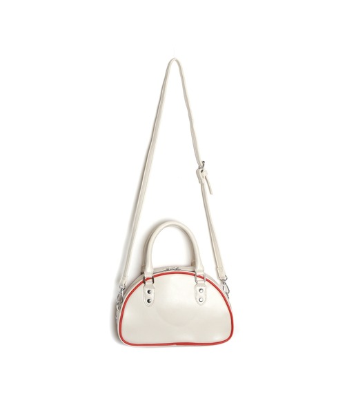 CONVERSE（コンバース）の「【CONVERSE/コンバース】round hand bagラウンド ボストン ハンドバッグ（ハンドバッグ・レディース・ブラック/オフホワイト・FREE）」の4枚目の写真