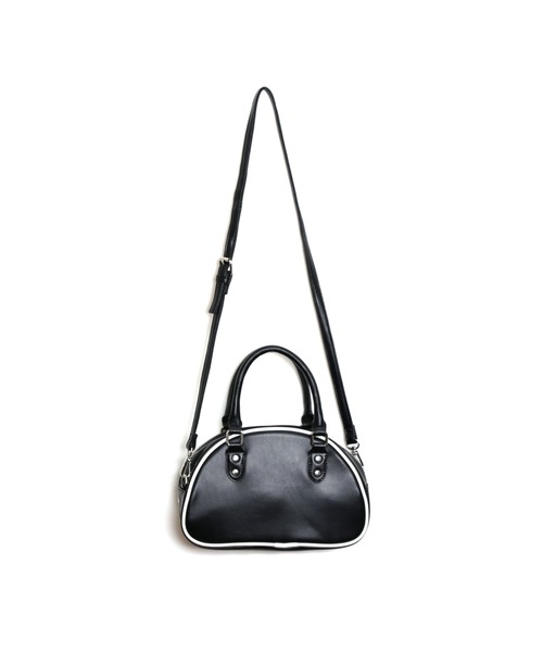 CONVERSE（コンバース）の「【CONVERSE/コンバース】round hand bagラウンド ボストン ハンドバッグ（ハンドバッグ・レディース・ブラック/オフホワイト・FREE）」の3枚目の写真
