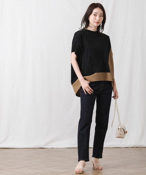 Gready Brilliant 半袖 カットソー レース ブラック Gready Brilliant tシャツ ジョーゼットロゴ5分袖カットソー