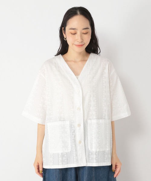 studio CLIP（スタディオクリップ）の「レースノーカラーシャツ