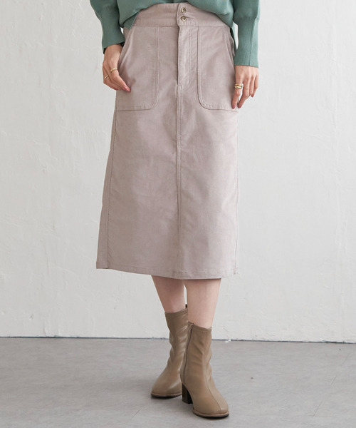 ikka（イッカ）の「コーデュロイスカート（スカート・レディース・チャコールグレー/グリーン/ベージュ/オフホワイト・M/L/S）」の3枚目の写真