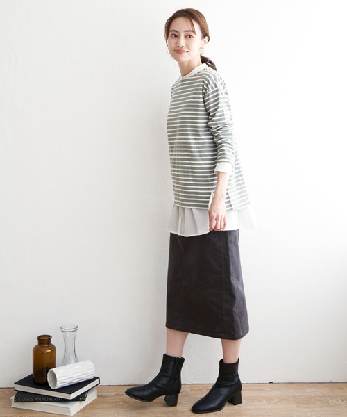 ikka（イッカ）の「コーデュロイスカート（スカート・レディース・チャコールグレー/グリーン/ベージュ/オフホワイト・M/L/S）」の8枚目の写真