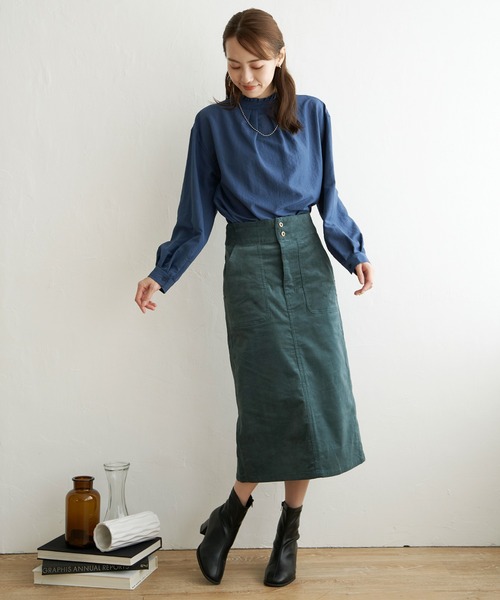 ikka（イッカ）の「コーデュロイスカート（スカート・レディース・チャコールグレー/グリーン/ベージュ/オフホワイト・M/L/S）」の11枚目の写真