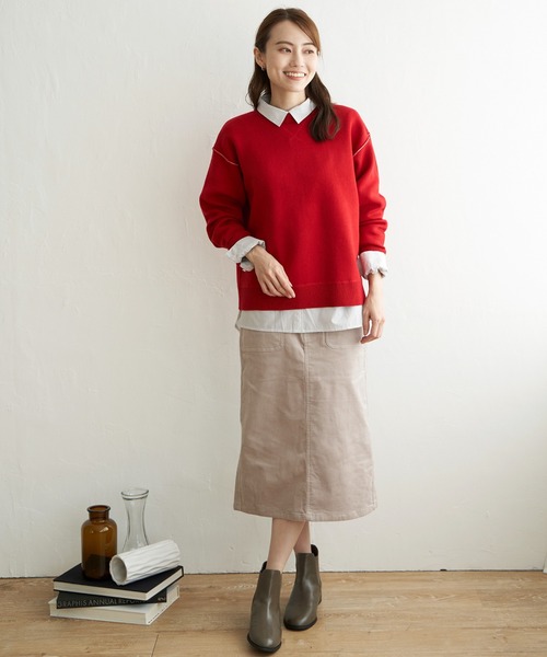 ikka（イッカ）の「コーデュロイスカート（スカート・レディース・チャコールグレー/グリーン/ベージュ/オフホワイト・M/L/S）」の9枚目の写真