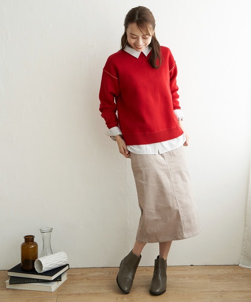 ikka（イッカ）の「コーデュロイスカート（スカート・レディース・チャコールグレー/グリーン/ベージュ/オフホワイト・M/L/S）」の10枚目の写真