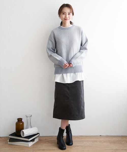 ikka（イッカ）の「コーデュロイスカート（スカート・レディース・チャコールグレー/グリーン/ベージュ/オフホワイト・M/L/S）」の7枚目の写真