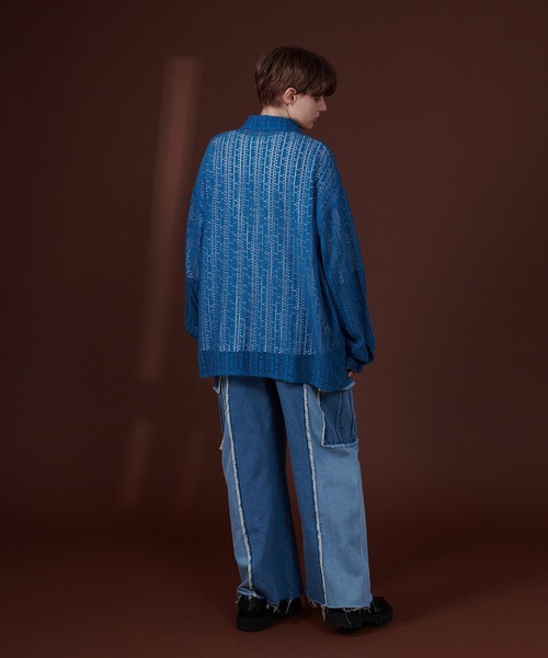 ONCILY(オンシェリー)の「LACE SHEER REGULAR COLLAR SHIRT / レースシアーレギュラーシャツ(シャツ/ブラウス・メンズ・ブラック/オフホワイト/ブルー・LARGE/MEDIUM)」の14枚目の写真