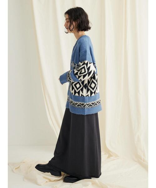 CRAFT STANDARD BOUTIQUE（クラフトスタンダードブティック）の「オルテガ柄ニットZIPブルゾン（カーディガン/ボレロ・レディース・ブラウン/サックスブルー/グレー・FREE）」の20枚目の写真