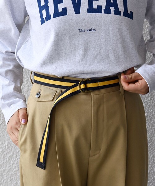 SHIPS any(シップス エニィ)の「HADDON&JONES: ライン ベルト(ベルト・レディース・ブラック/ベージュ/イエロー・ONE SIZE)」の3枚目の写真