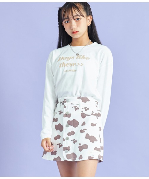 ANAP GｉRL（アナップガール）の「ボタンデザイン台形スカパン（スカート・キッズ・ブラック/ブルー/ブラウン・XS/M/S）」の14枚目の写真