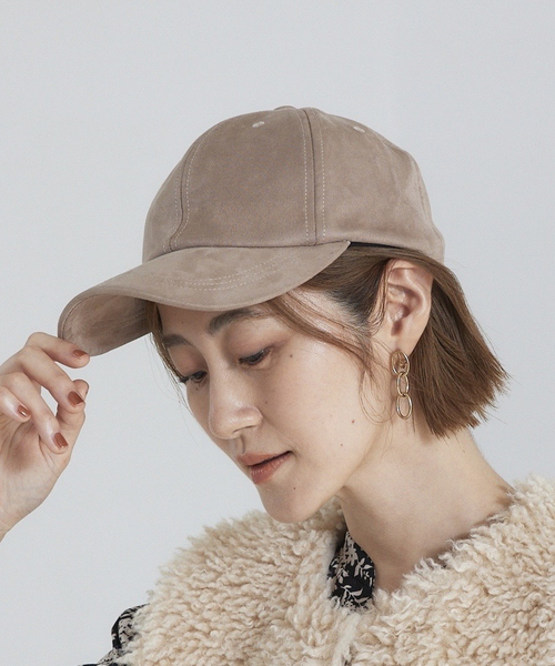 abahouse mavie（アバハウスマヴィ）の「フェイクスエードキャップ（キャップ・レディース・グリーン/ベージュ/ブラック/グレー・フリー）」の3枚目の写真