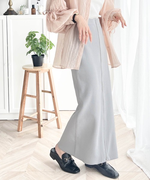 mily bilet（ミウィビレット）の「【mily bilet】魅力的なシルエット！フルジップIラインスカート（スカート・レディース・モカ/ブラック/アイボリー/グレー・LARGE/MEDIUM/SMALL/X-LARGE）」の22枚目の写真