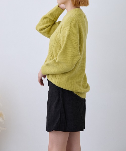 Loco Ocean（ロコオーシャン）の「ケーブル編みニットプルオーバー（ニット/セーター・レディース・ブラック/グリーン/ベージュ/レッド/ブルー・FREE）」の18枚目の写真