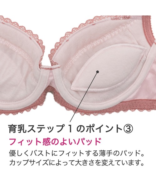 BRADELIS NEWYORK（ブラデリスニューヨーク）の「ジャスミンステップ1ブラ23A2 ブラデリス 育乳補整 補正下着（ブラジャー・レディース・ピンク/カーキ/ブラック・C70/D70/C65/C75/F70/D65/F75/E70/D75/E75/F65/B70/B75/E65）」の7枚目の写真
