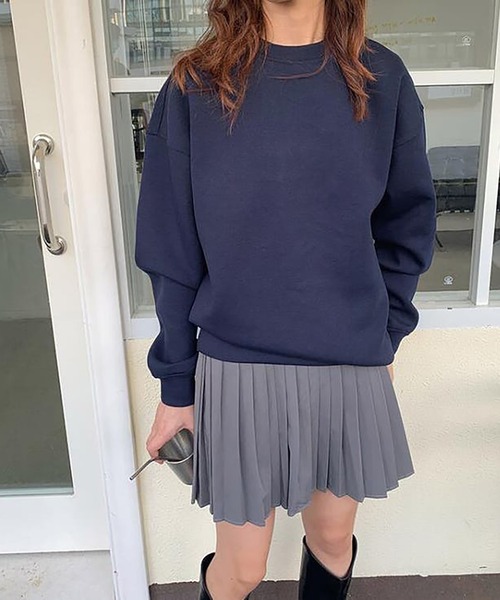 Girly Doll(ガーリードール)の「ベーシックオーバーサイズスウェット(スウェット・レディース・ネイビー/オレンジ/グレー・F)」の8枚目の写真