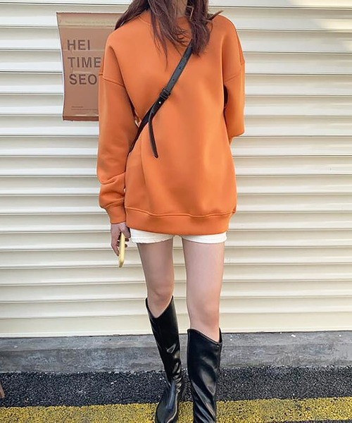 Girly Doll(ガーリードール)の「ベーシックオーバーサイズスウェット(スウェット・レディース・ネイビー/オレンジ/グレー・F)」の10枚目の写真