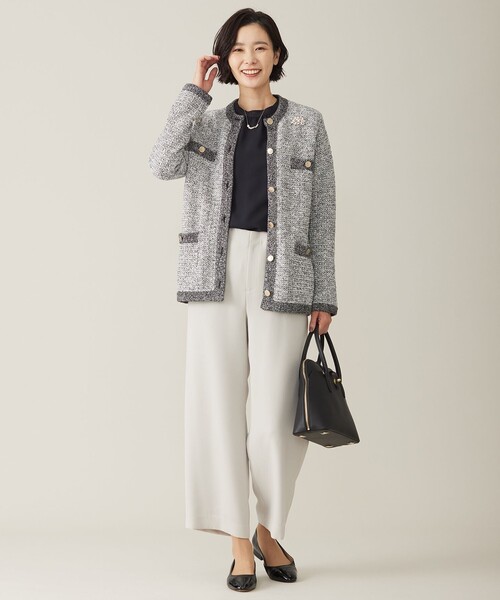J.PRESS Ladies（J.プレス レディス）の「プルエラ フリルネック カットソー（Tシャツ/カットソー・レディース・ホワイト系/アイボリー系/ネイビー系・SMALL）」の14枚目の写真