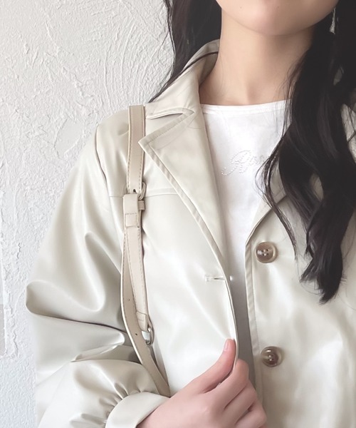 shrita(シュリータ)の「【shrita】【セットアップ可能】フェイクレザーショートジャケット(セットアップ・キッズ・ベージュ/ブラウン・L/M)」の14枚目の写真