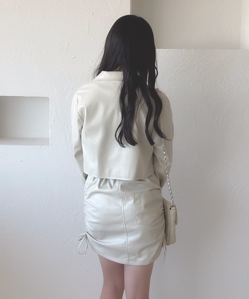 shrita(シュリータ)の「【shrita】【セットアップ可能】フェイクレザーショートジャケット(セットアップ・キッズ・ベージュ/ブラウン・L/M)」の15枚目の写真