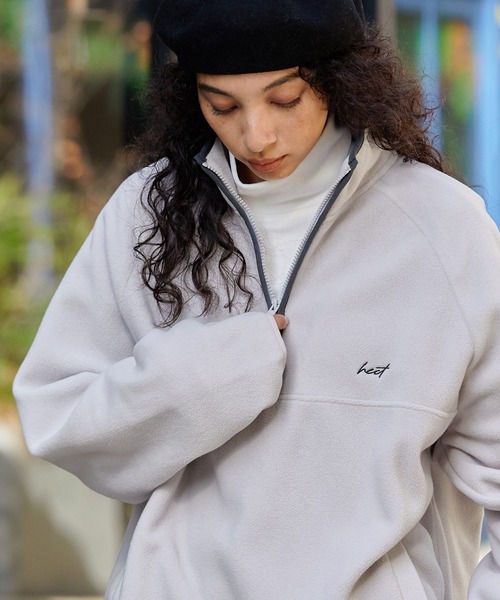 HECT】Half Zip Big Fleece / オーバーサイズハーフジップ配色