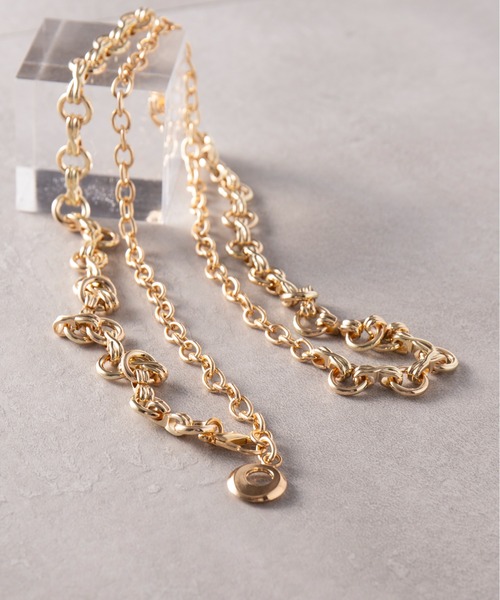 SETUP7（セットアップセブン）の「【SETUP7】ラウンドカットチェーンネックレス KNF036（ネックレス・レディース・ゴールド/シルバー・FREE）」の2枚目の写真