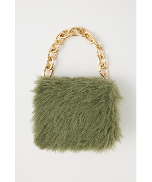 MOUSSY（マウジー）の「2WAY CHAIN F/FUR バッグ（ハンドバッグ・レディース・グリーン・FREE）」の3枚目の写真