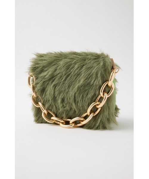 MOUSSY（マウジー）の「2WAY CHAIN F/FUR バッグ（ハンドバッグ・レディース・グリーン・FREE）」の4枚目の写真