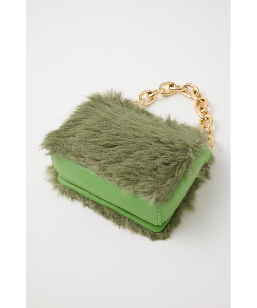 MOUSSY（マウジー）の「2WAY CHAIN F/FUR バッグ（ハンドバッグ・レディース・グリーン・FREE）」の6枚目の写真