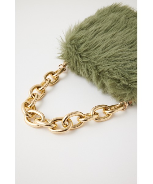 MOUSSY（マウジー）の「2WAY CHAIN F/FUR バッグ（ハンドバッグ・レディース・グリーン・FREE）」の7枚目の写真