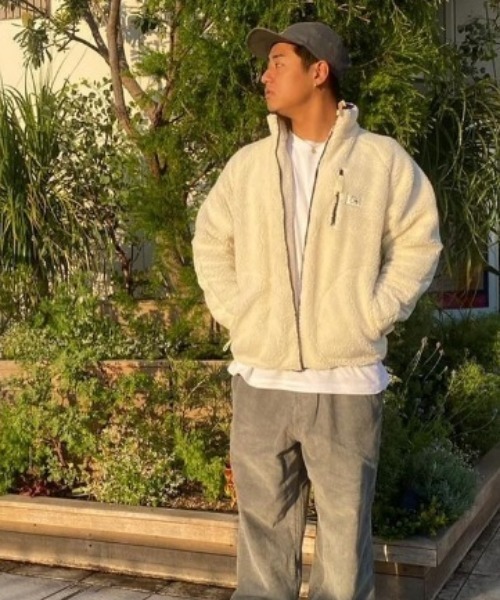 【セール】OG BOA FLEECE BLOUSO/クイックシルバー胸ワンポイントジップパターンボアスタンドブルゾン（ブルゾン）｜Quiksilver（クイックシルバー）