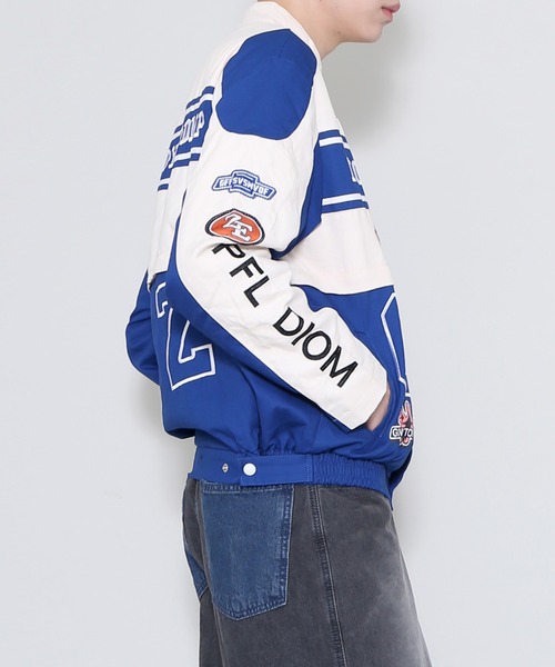 Figments(フィグメンツ)の「2WAYレーシングジャケット(ブルゾン・レディース・ブラック/ブルー・FREE)」の7枚目の写真