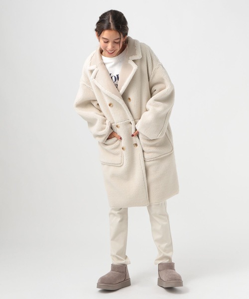 BAYFLOW(ベイフロー)の「2WAYフェイクムートン(ムートンコート・レディース・モカ/アイボリー・SMALL/MEDIUM)」の15枚目の写真