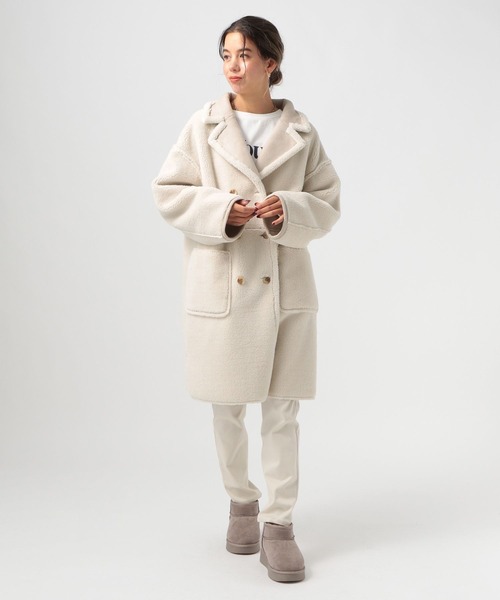 BAYFLOW(ベイフロー)の「2WAYフェイクムートン(ムートンコート・レディース・モカ/アイボリー・SMALL/MEDIUM)」の17枚目の写真