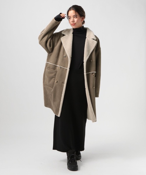 BAYFLOW(ベイフロー)の「2WAYフェイクムートン(ムートンコート・レディース・モカ/アイボリー・SMALL/MEDIUM)」の20枚目の写真