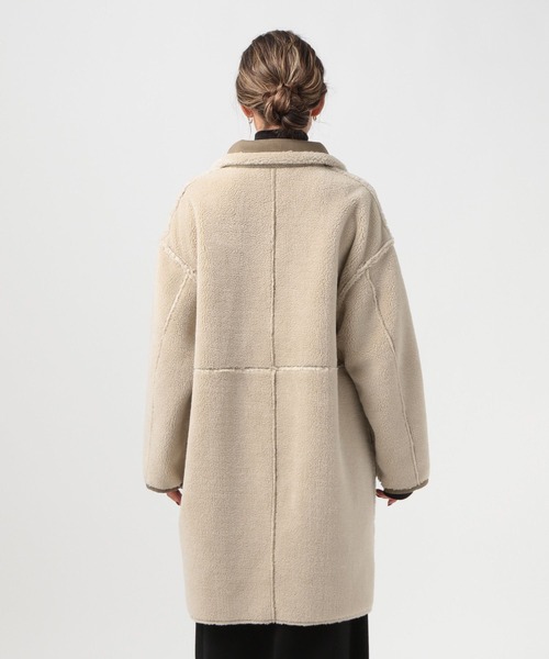 BAYFLOW(ベイフロー)の「2WAYフェイクムートン(ムートンコート・レディース・モカ/アイボリー・SMALL/MEDIUM)」の8枚目の写真