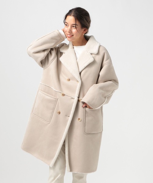 BAYFLOW(ベイフロー)の「2WAYフェイクムートン(ムートンコート・レディース・モカ/アイボリー・SMALL/MEDIUM)」の14枚目の写真