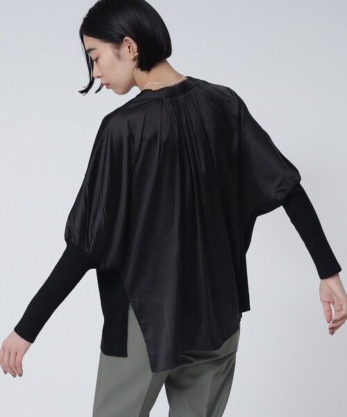 GALLEST（ギャレスト）の「ドルマンドッキングニット（ニット/セーター・レディース・ライトベージュ/ブラック/オレンジ/グレー・38/34）」の7枚目の写真