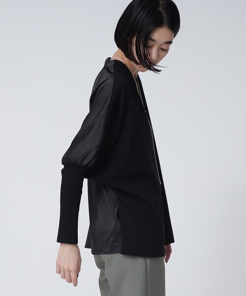 GALLEST（ギャレスト）の「ドルマンドッキングニット（ニット/セーター・レディース・ライトベージュ/ブラック/オレンジ/グレー・38/34）」の8枚目の写真