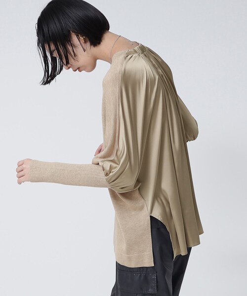 GALLEST（ギャレスト）の「ドルマンドッキングニット（ニット/セーター・レディース・ライトベージュ/ブラック/オレンジ/グレー・38/34）」の13枚目の写真