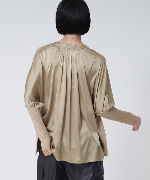 GALLEST（ギャレスト）の「ドルマンドッキングニット（ニット/セーター・レディース・ライトベージュ/ブラック/オレンジ/グレー・38/34）」の14枚目の写真