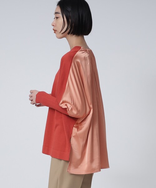 GALLEST（ギャレスト）の「ドルマンドッキングニット（ニット/セーター・レディース・ライトベージュ/ブラック/オレンジ/グレー・38/34）」の16枚目の写真