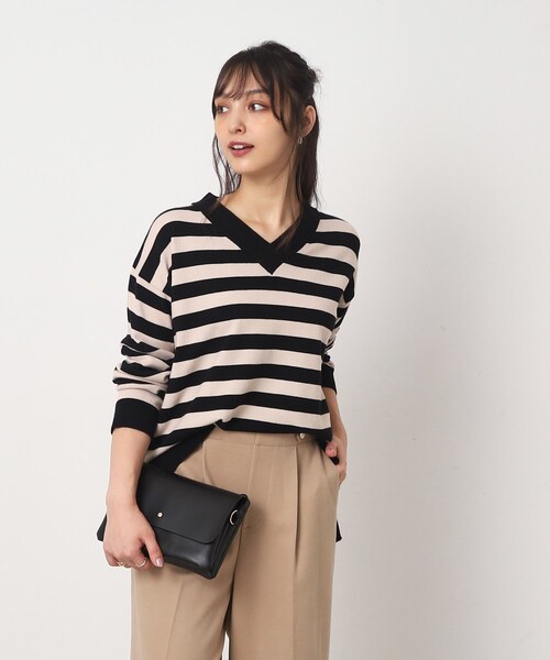 DRESKIP(ドレスキップ)の「◆お顔周りをすっきり見せる 大人なVネック ゆるニット【SHOO WARM/吸湿発熱】(ニット/セーター・レディース・ベージュ系その他5/ライトブルー/イエロー系その他/ライトベージュ/ブラック/ピンク系・00)」の22枚目の写真