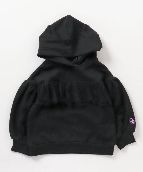 apres les cours（アプレレクール）の「ねこ&うさ耳かぶりパーカー（パーカー・キッズ・ブラック/アイボリー・80/90/100/110/120/130/140）」の6枚目の写真