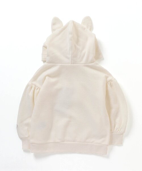 apres les cours（アプレレクール）の「ねこ&うさ耳かぶりパーカー（パーカー・キッズ・ブラック/アイボリー・80/90/100/110/120/130/140）」の10枚目の写真