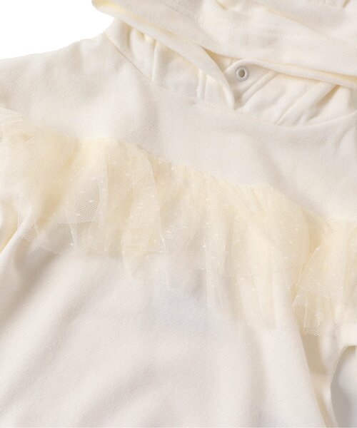 apres les cours（アプレレクール）の「ねこ&うさ耳かぶりパーカー（パーカー・キッズ・ブラック/アイボリー・80/90/100/110/120/130/140）」の12枚目の写真